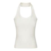 Geribbelde top voor een stijlvolle uitstraling Coperni , White , Dames