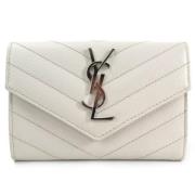 Pre-owned Leather wallets Yves Saint Laurent Vintage , White , Dames