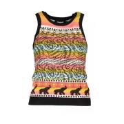 Zwarte Katoenen Tanktop met Contrasterende Details Desigual , Multicol...