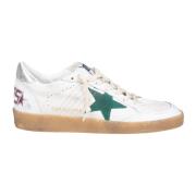 Witte/Groene Leren Sneakers Golden Goose , White , Heren