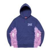 Bleached Hooded Sweatshirt Dark Royal Supreme , Blue , Heren