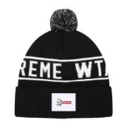 Beperkte Oplage Zwarte Beanie met Jacquard Logo's Supreme , Black , Un...