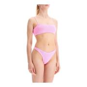 Gerimpelde Bandeau Bikini Set Hunza G , Pink , Dames