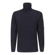 Lamswol Roll Neck Gebreide Trui C.p. Company , Blue , Heren