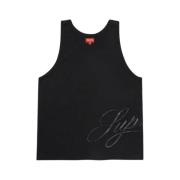 Zwarte Mesh Script Tank Top Supreme , Black , Heren