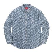 Beperkte oplage Monogram Denim Shirt Blauw Supreme , Blue , Heren