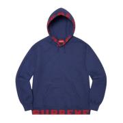 Donkerblauwe Cropped Logos Hoodie Limited Edition Supreme , Blue , Her...