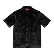 Spinneweb Fluweel Shirt Zwart Supreme , Black , Heren