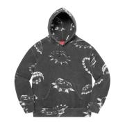 Studded Collars Hooded Sweatshirt Black Supreme , Gray , Heren