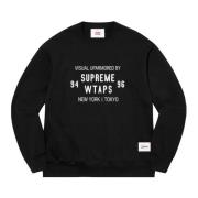 Beperkte Oplage Zwarte Crewneck Sweater Supreme , Black , Heren