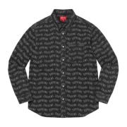 Zwarte Jacquard Denim Overhemd Limited Edition Supreme , Black , Heren