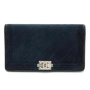 Pre-owned Leather wallets Chanel Vintage , Black , Dames