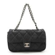 Pre-owned Nylon chanel-bags Chanel Vintage , Black , Dames