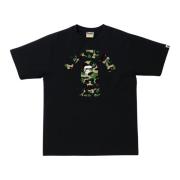 Camo College Tee Zwart/Groen A Bathing APE , Black , Heren