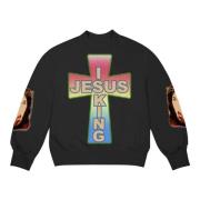 Beperkte oplage Cross Crewneck Zwart Yeezy , Black , Heren