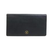 Pre-owned Leather wallets Chanel Vintage , Black , Dames