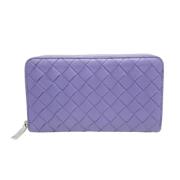 Pre-owned Leather wallets Bottega Veneta Vintage , Purple , Dames