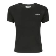 Logo Slim Fit T-Shirt Coperni , Black , Dames