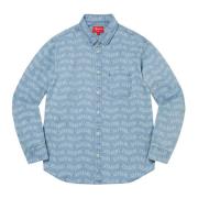 Blauwe Jacquard Denim Shirt Limited Edition Supreme , Blue , Heren