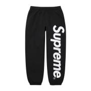 Zwarte Satijnen Appliqué Sweatpant Limited Edition Supreme , Black , H...