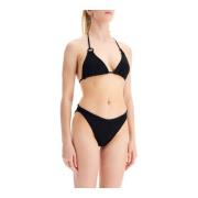 Gerimpelde Driehoek Bikini Set Hunza G , Black , Dames