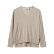 V-neck Knitwear MOS Mosh , Beige , Dames