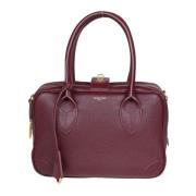 Bordeaux Leren Handtas Dubbele Rits Golden Goose , Red , Dames