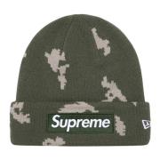 Limited Edition Box Logo Beanie Olijf Camo Supreme , Green , Unisex