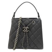 Pre-owned Leather chanel-bags Chanel Vintage , Black , Dames