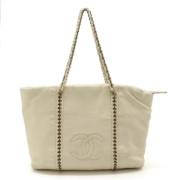 Pre-owned Leather chanel-bags Chanel Vintage , White , Dames