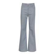 Straight Jeans Lichtblauw Ongewassen Gestuz , Blue , Dames