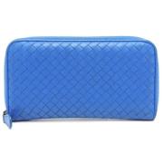 Pre-owned Leather wallets Bottega Veneta Vintage , Blue , Dames