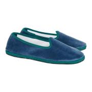 Blauwe Velvet Schoenen met Contrasterende Details Gallo , Blue , Dames