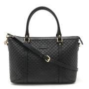 Pre-owned Leather totes Gucci Vintage , Black , Dames