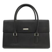 Pre-owned Leather handbags Burberry Vintage , Black , Dames