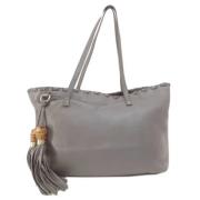 Pre-owned Leather totes Gucci Vintage , Gray , Dames