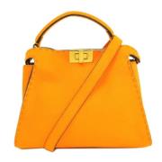 Pre-owned Leather handbags Fendi Vintage , Orange , Dames