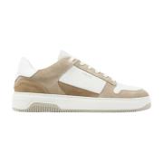 Witte Leren Court Sneakers Nubikk , Beige , Heren