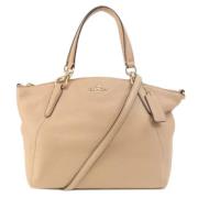 Pre-owned Leather handbags Coach Pre-owned , Beige , Dames