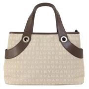 Pre-owned Canvas handbags Bvlgari Vintage , Brown , Dames