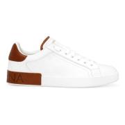 Lage Top Witte Leren Sneaker Dolce & Gabbana , White , Heren