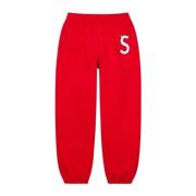 Beperkte oplage S Logo Sweatpant Rood Supreme , Red , Heren