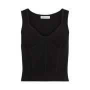 Zwarte Corset Detail Top Nina Ricci , Black , Dames