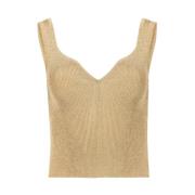 Gouden Mouwloze Top met Hartvormige Halslijn Nina Ricci , Yellow , Dam...