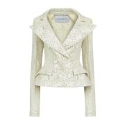 Zilveren Kant Peplum Blazer Nina Ricci , Gray , Dames