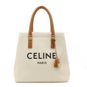 Pre-owned Canvas totes Celine Vintage , White , Dames