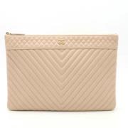 Pre-owned Canvas clutches Chanel Vintage , Beige , Dames