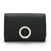 Pre-owned Leather wallets Bvlgari Vintage , Black , Dames