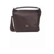 Elegante Leren Schoudertas Pompei Donatella , Brown , Dames