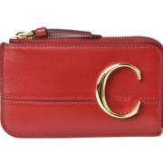 Pre-owned Leather wallets Chloé Pre-owned , Red , Dames